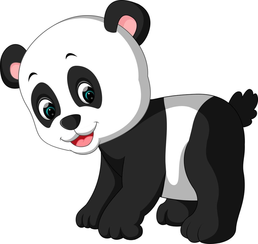 lindo panda de dibujos animados vector