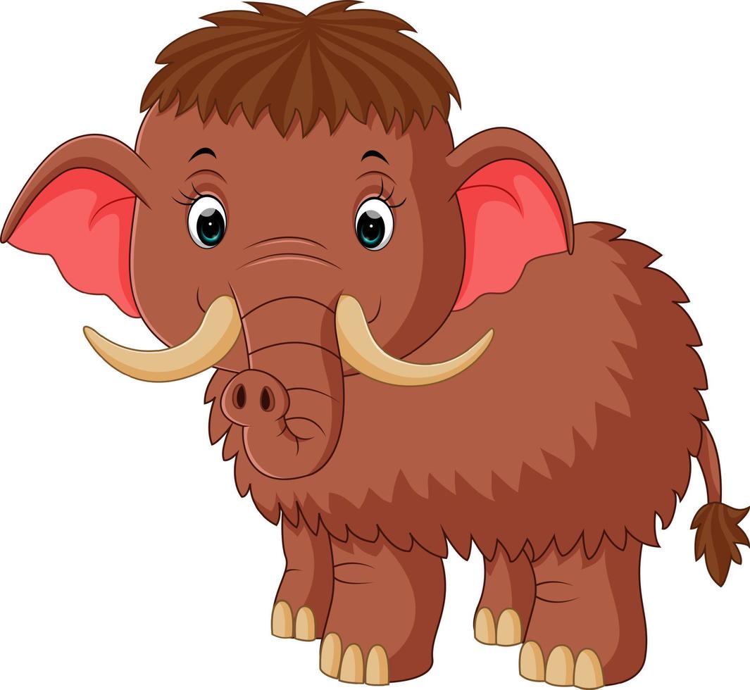 cute mammoth cartoon vector