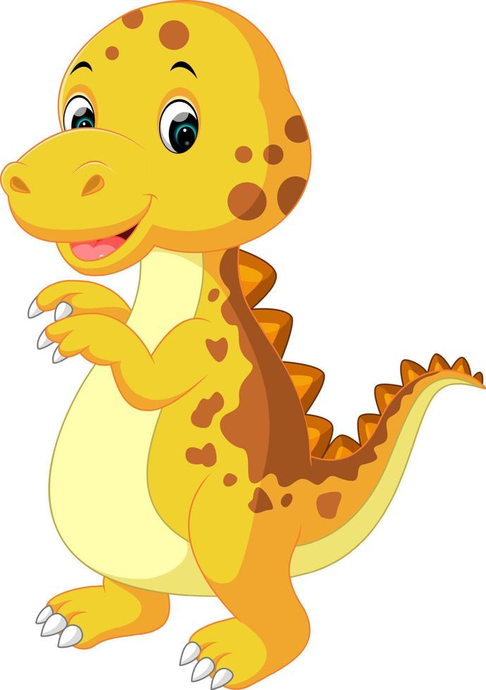 lindo, bebé, dinosaurio, caricatura vector