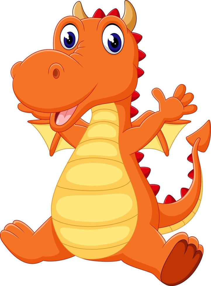 illustration of cute dragon cartoon vector