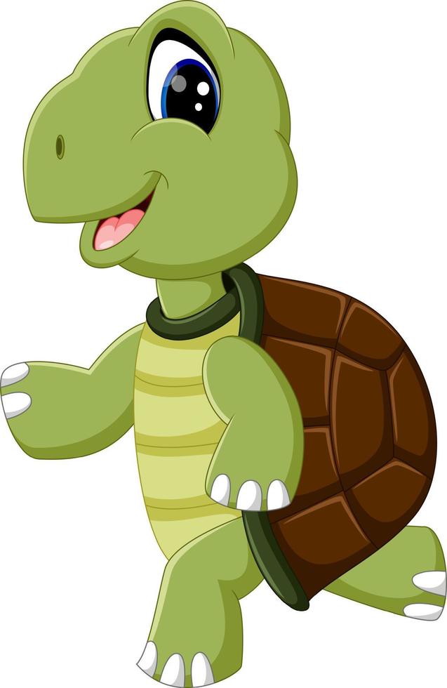 caricatura de tortuga linda vector