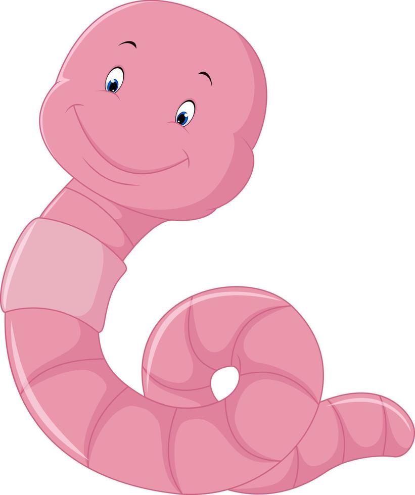 Funny cartoon earthworm vector