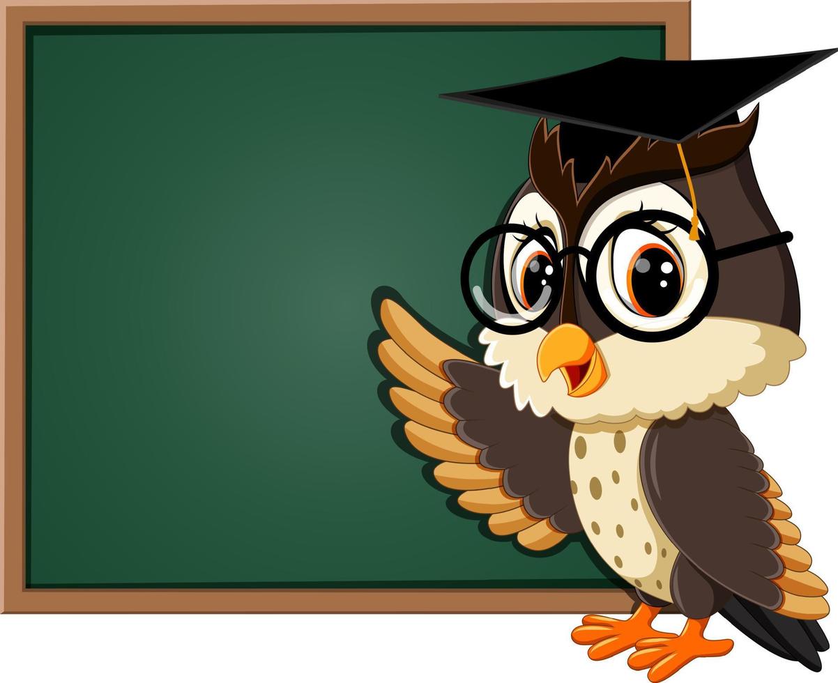 illustration of Owl teacher at blackboard vector