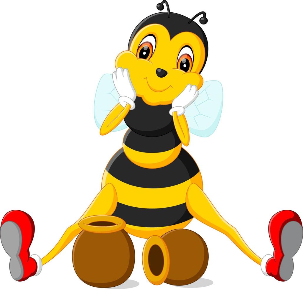 illustration of cute bee cartoon vector