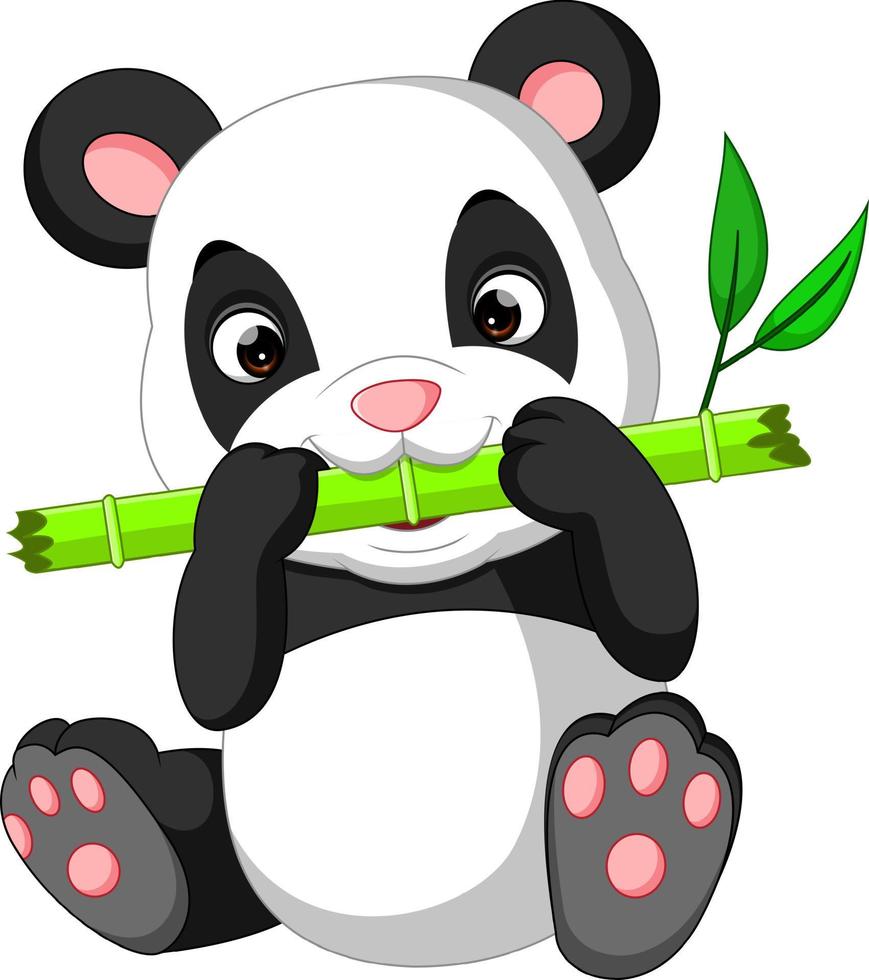 cute panda cartoon vector