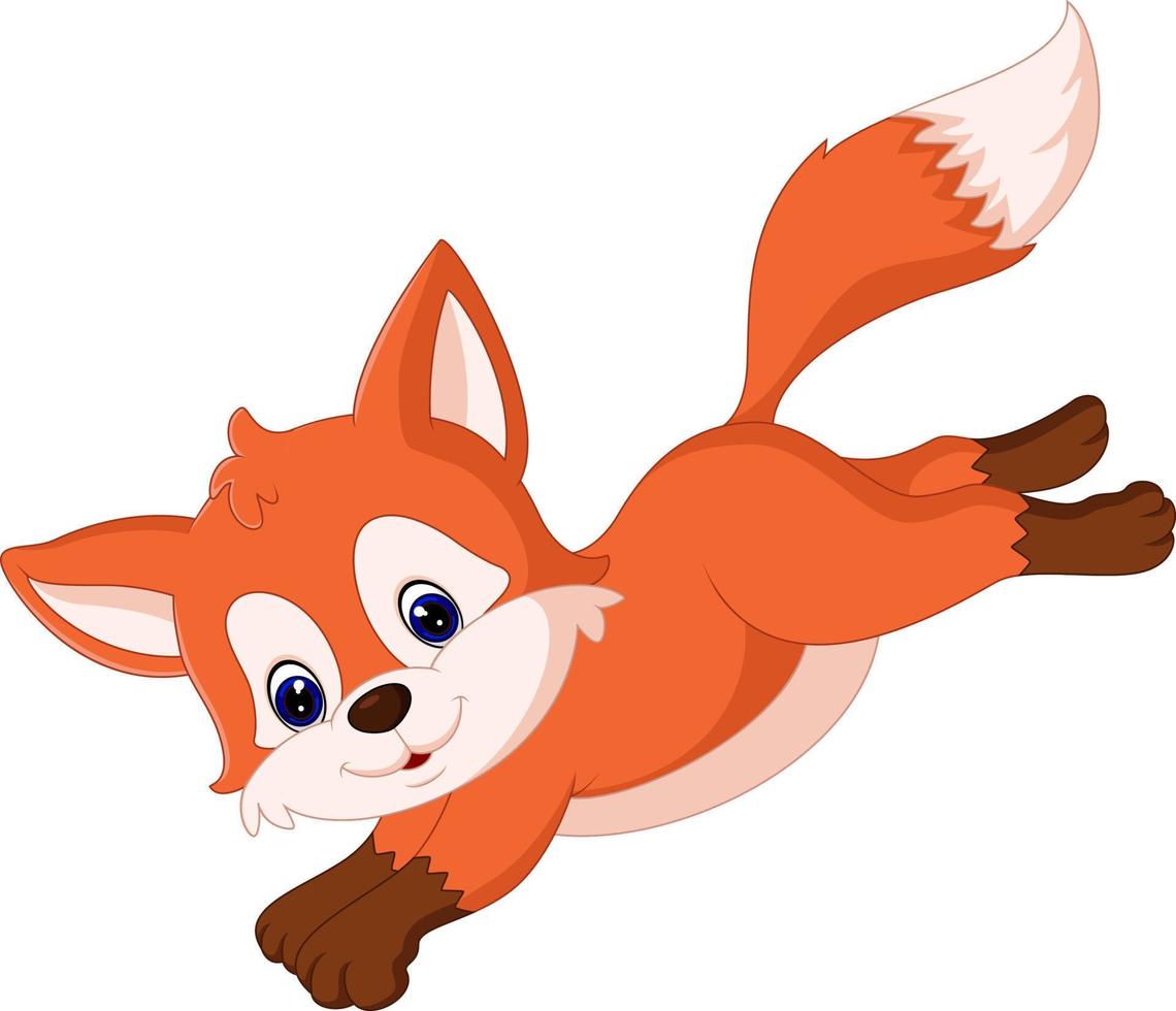 Cute fox cartoon vector