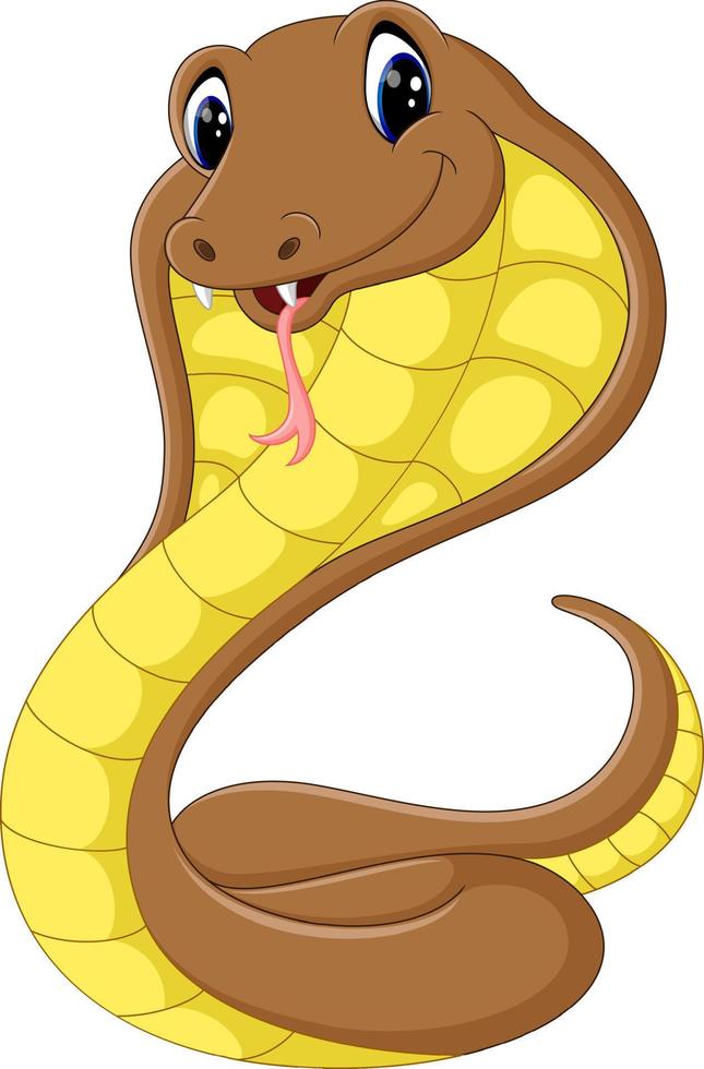 lindo, cobra, serpiente, caricatura vector