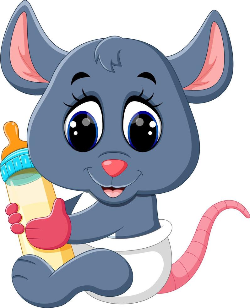 illustration of Cute mouse cartoon vector