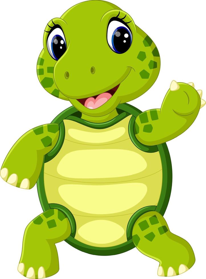 linda tortuga de dibujos animados vector