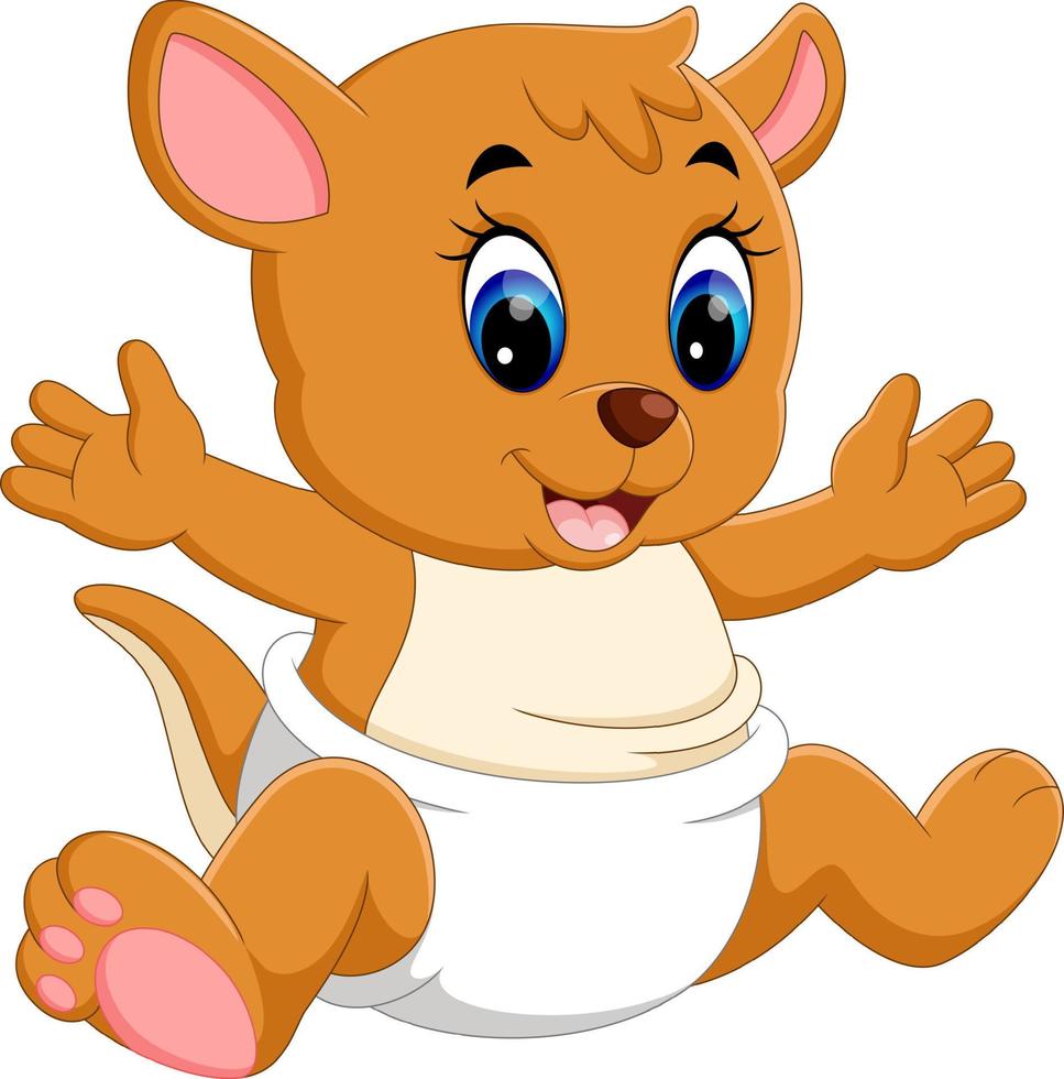 illustration of Cute baby kangaroo cartoon vector