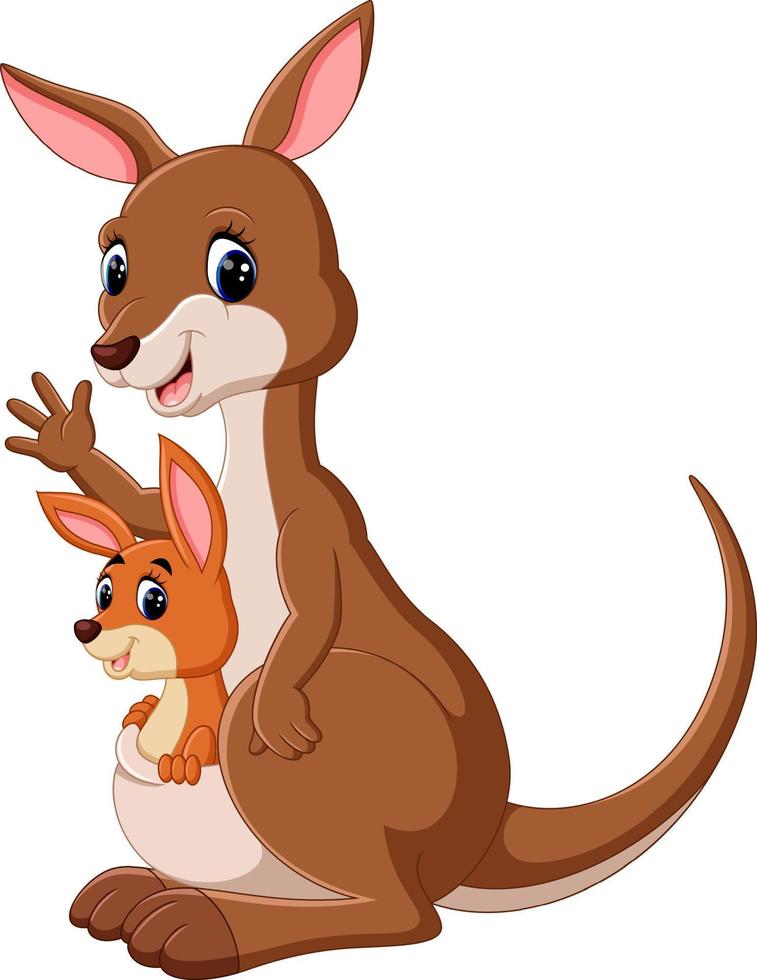 illustration of cute Kangaroo cartoon vector
