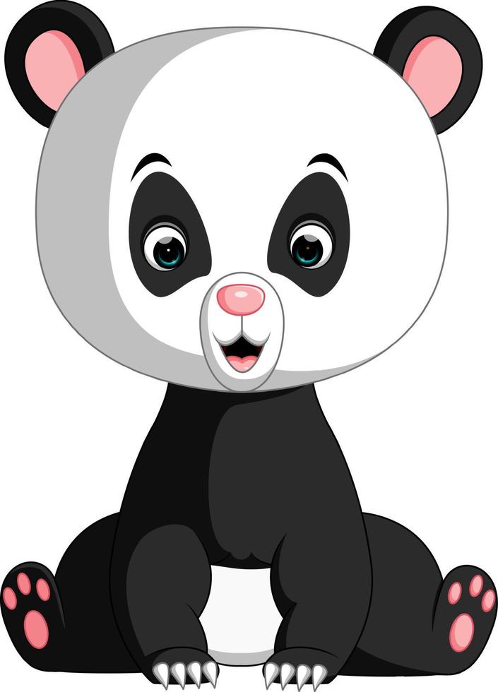 lindo panda de dibujos animados vector