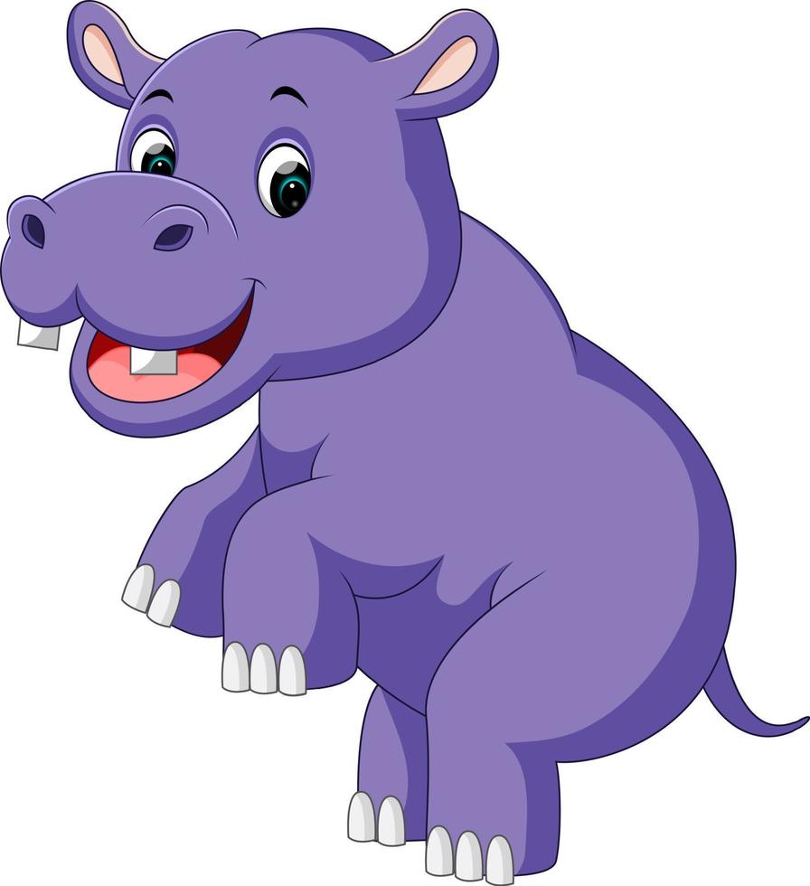 dibujos animados lindo hipopótamo vector