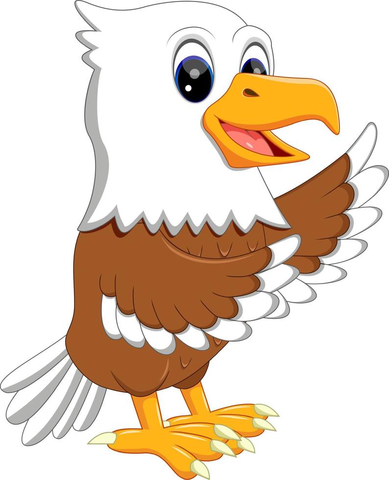 ilustración de dibujos animados lindo águila vector