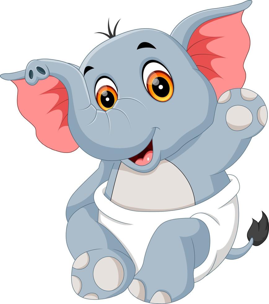 illustration of Cute elephant cartoon vector