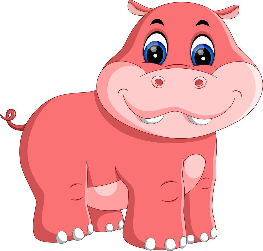 illustration of Cute hippo cartoon vector