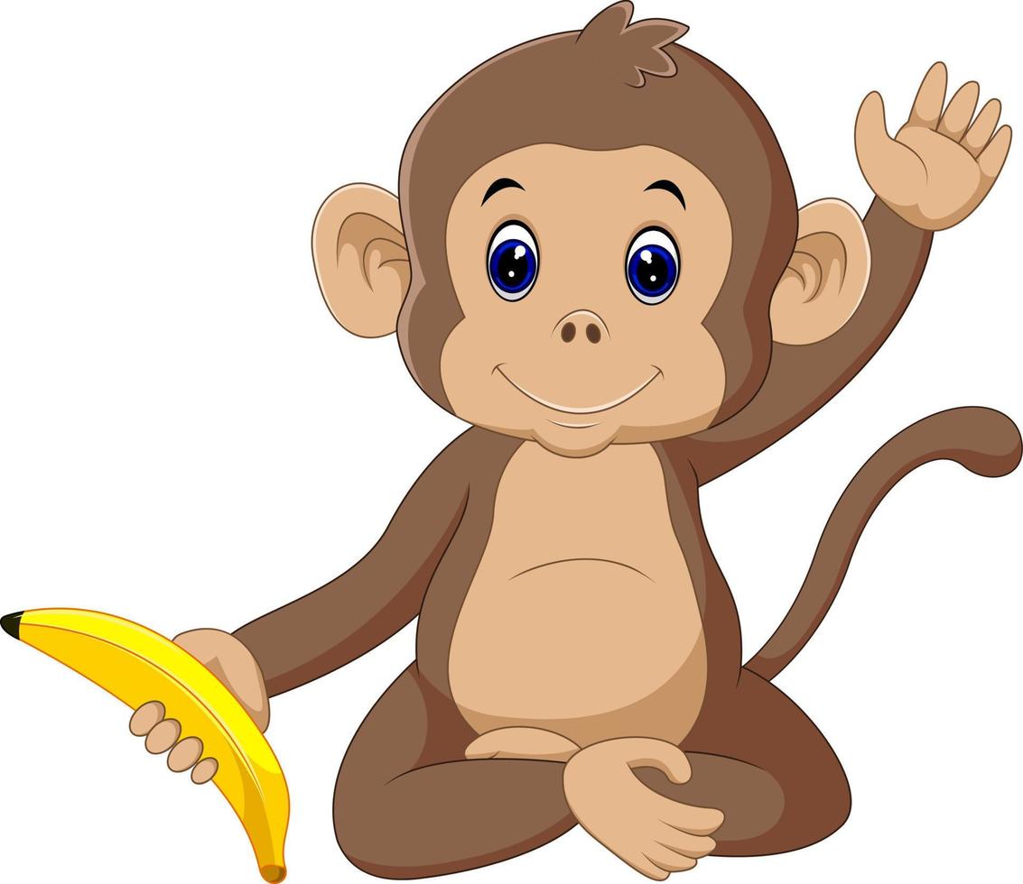 cute monkey cartoon vector