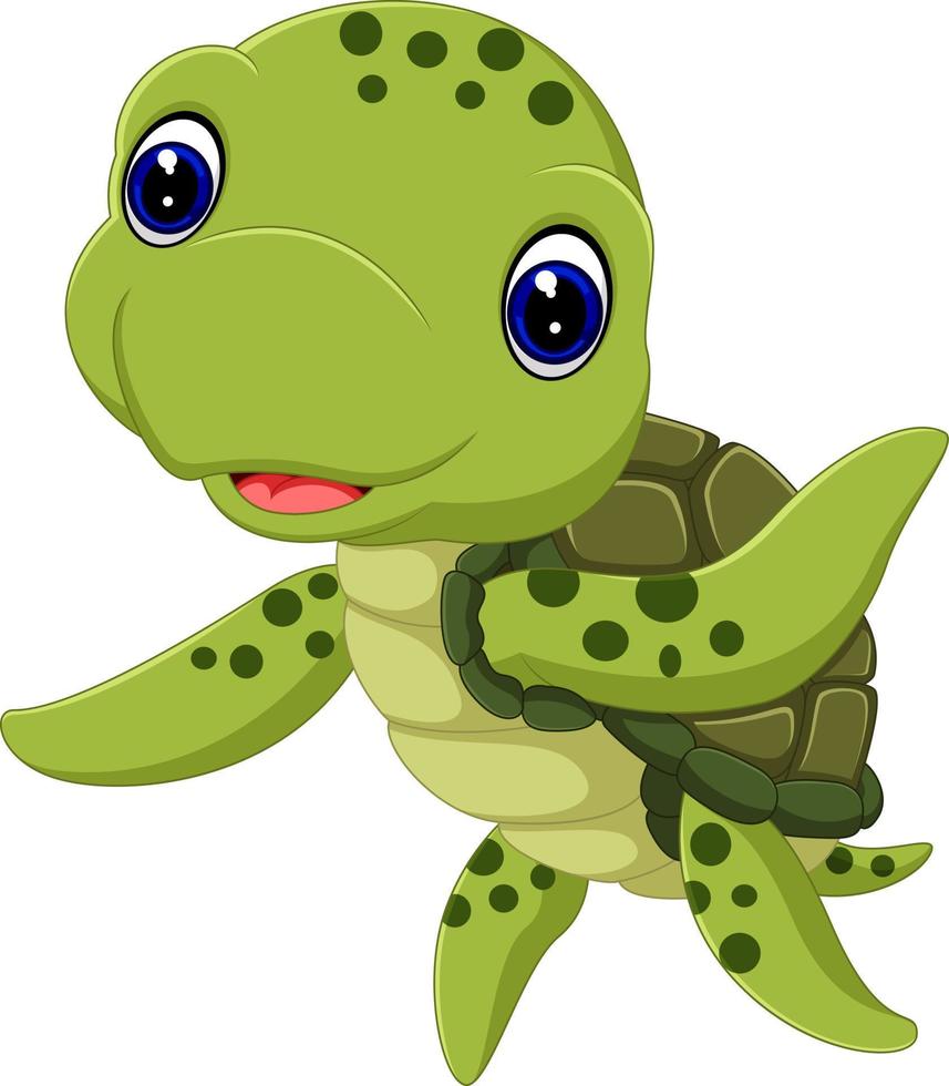 Cute sea turtle cartoon vector