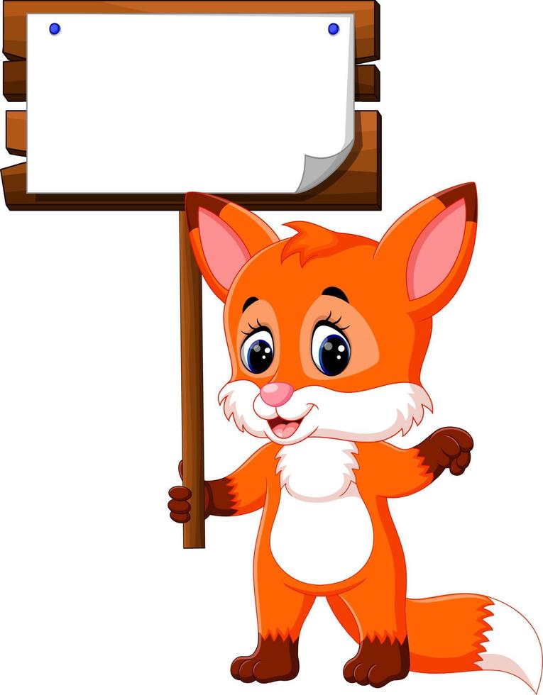 Cute fox cartoon vector