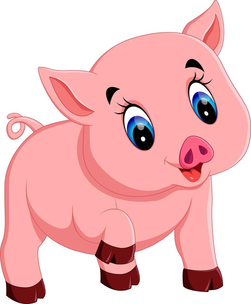 illustration of Cute baby pig cartoon vector