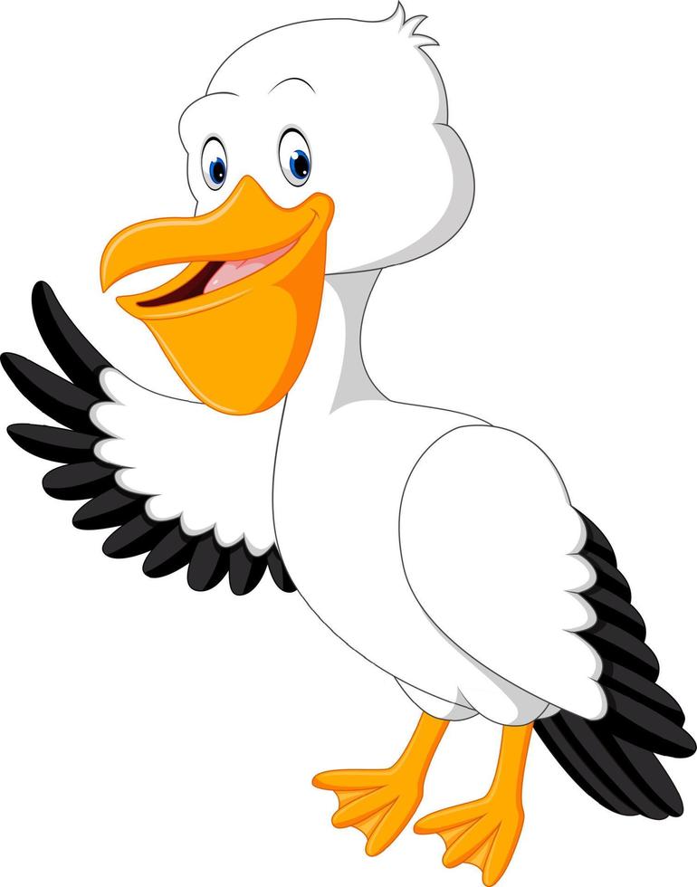 illustration of Cute pelican cartoon vector