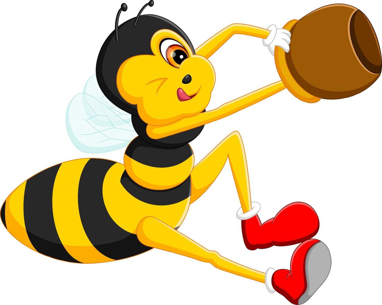 illustration of cute bee cartoon vector