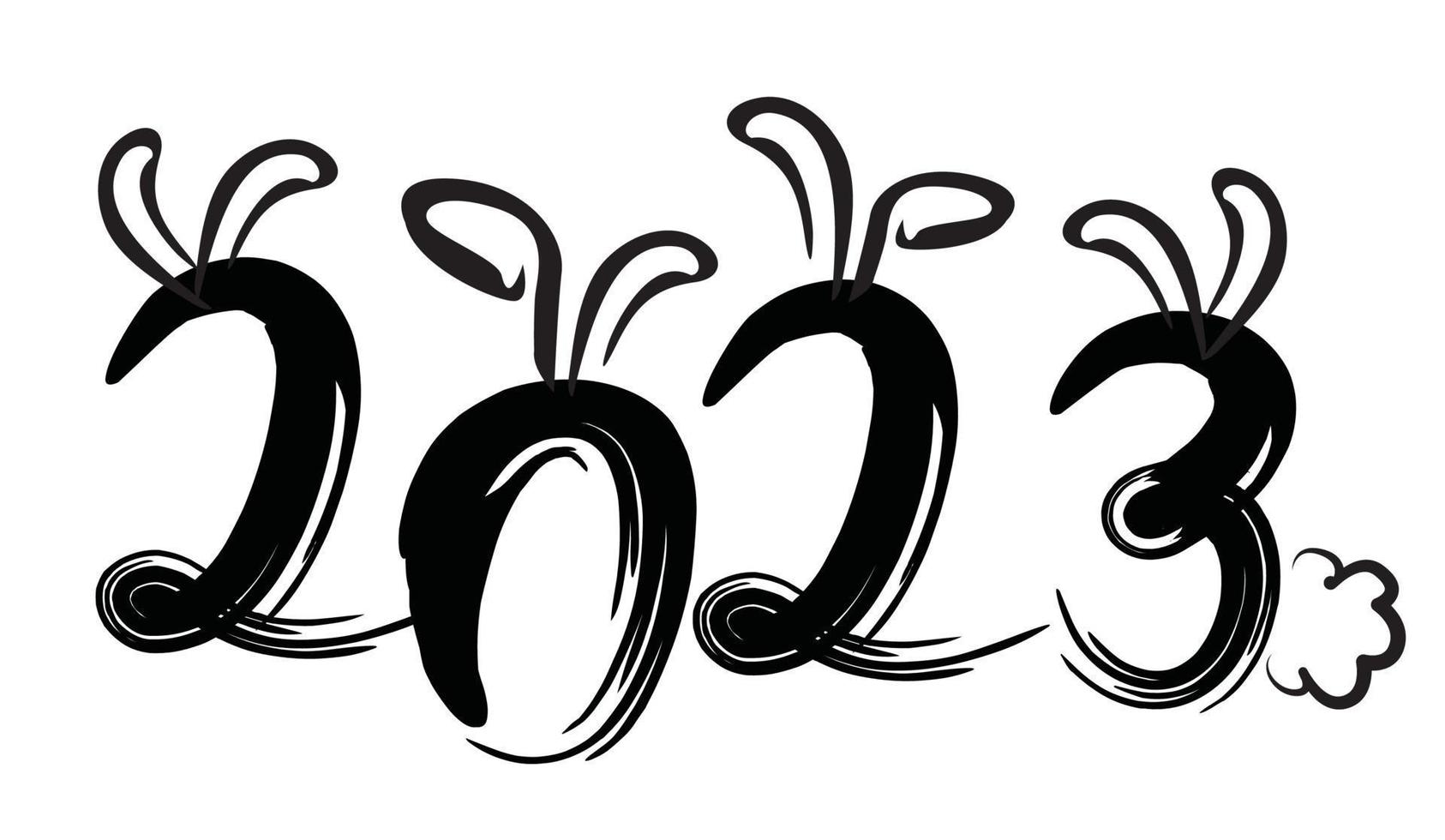 2023 graphic icon with Rabbit ears vector