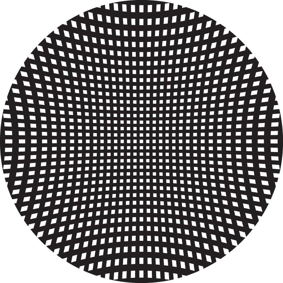 circle shape vector with black grid pattern