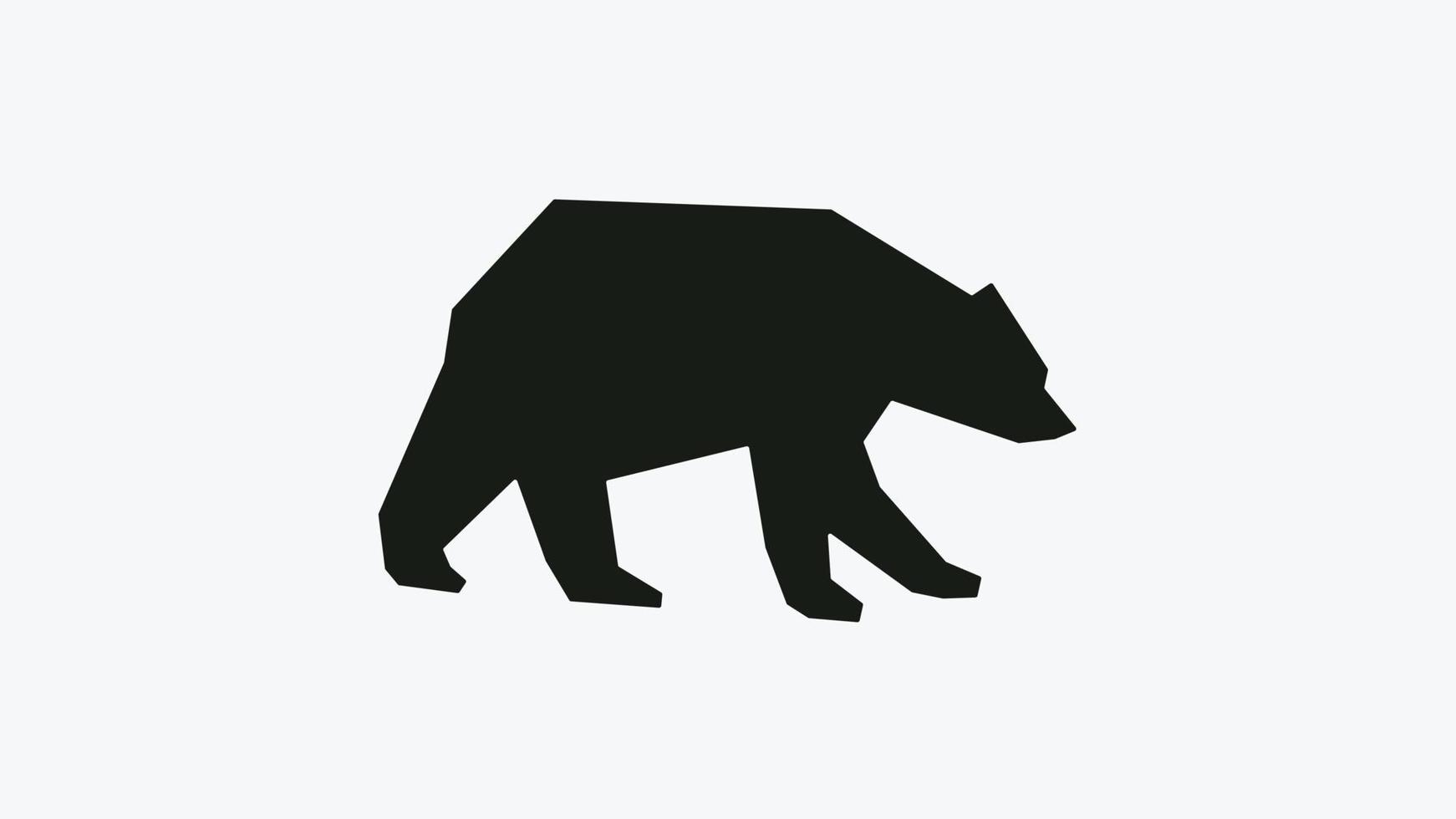 Simple style silhouette of bear. vector