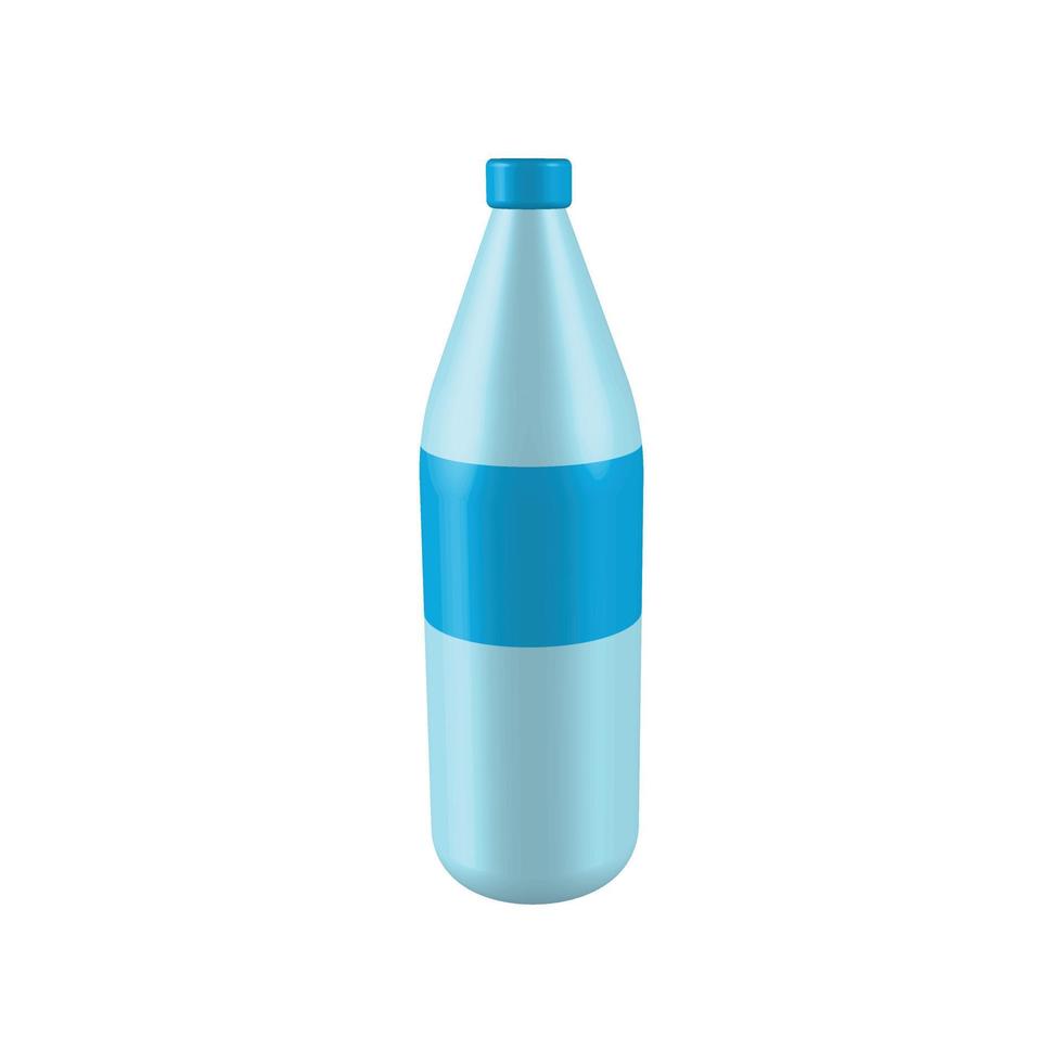 Botella de plástico 3d azul transparente vector