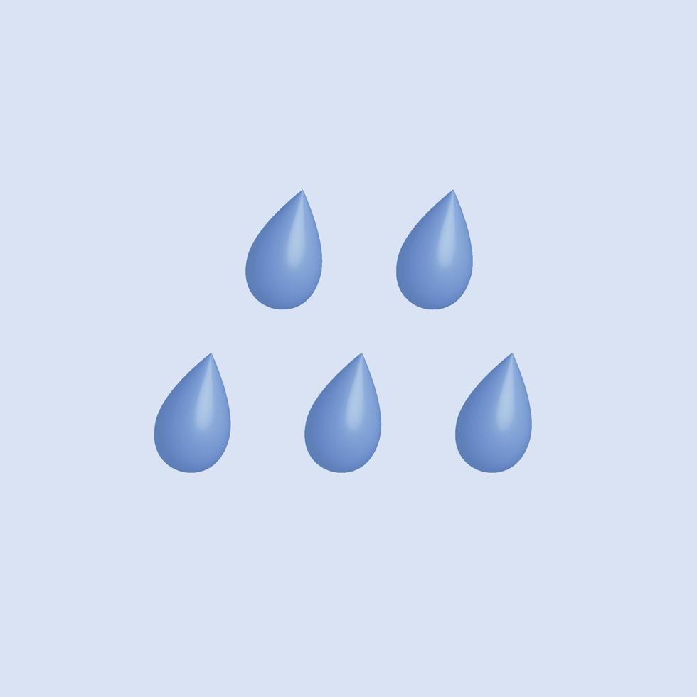3d illustration of water drops. vector