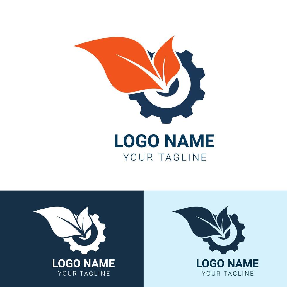 Vector Setting Logo design template - Leaf Repair Symbol