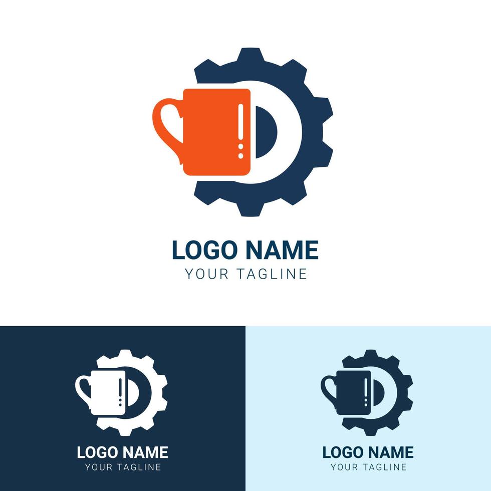 plantilla de diseño de logotipo de configuración vectorial - símbolo de reparación de tazas vector