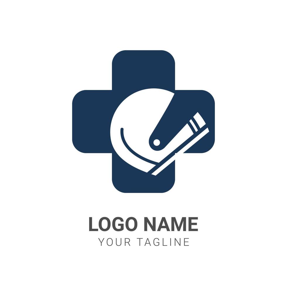 Vector Pharmacy Creative Logo Design Template - Helmet Idea Inspiration Health Symbol