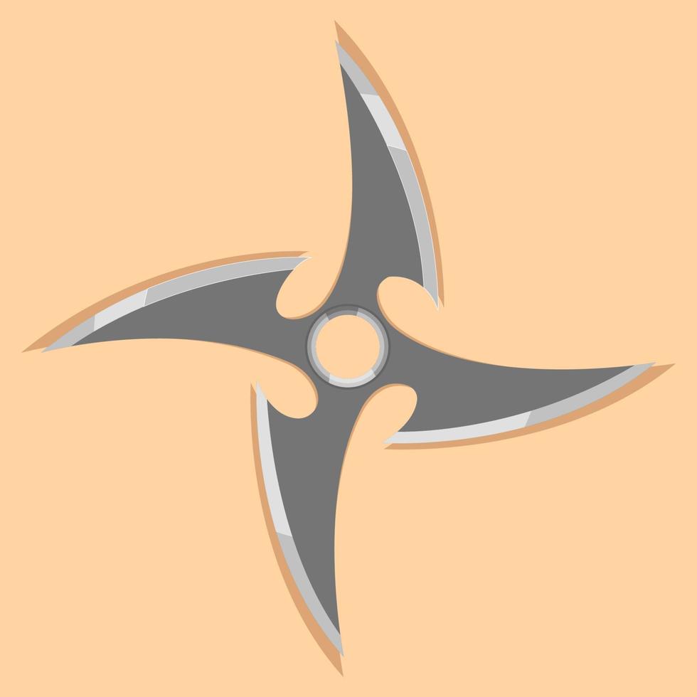 isolated shuriken - japanese ninja weapon vector