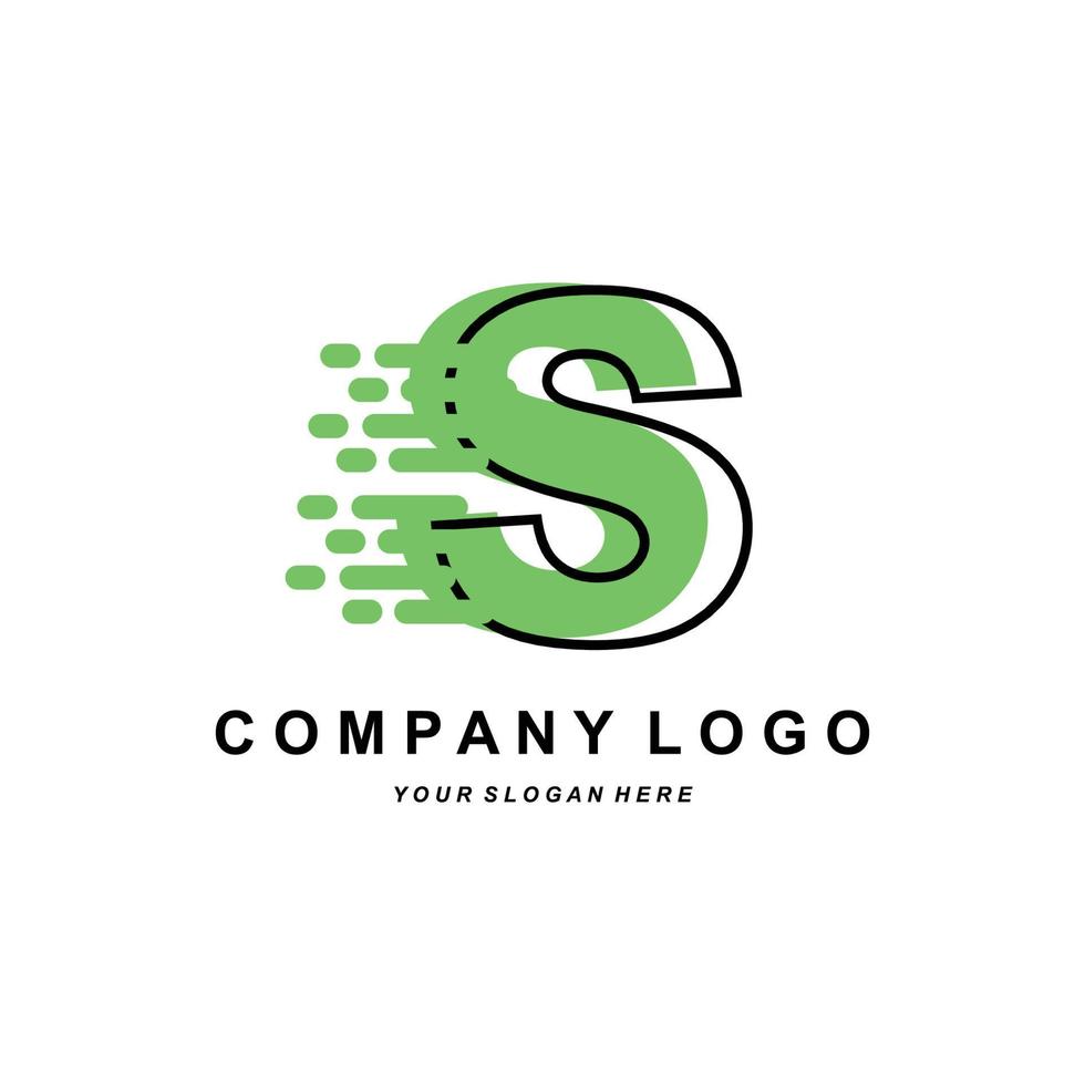 diseño de marca corporativa con el logotipo de la letra s, ilustración de fuente vectorial vector