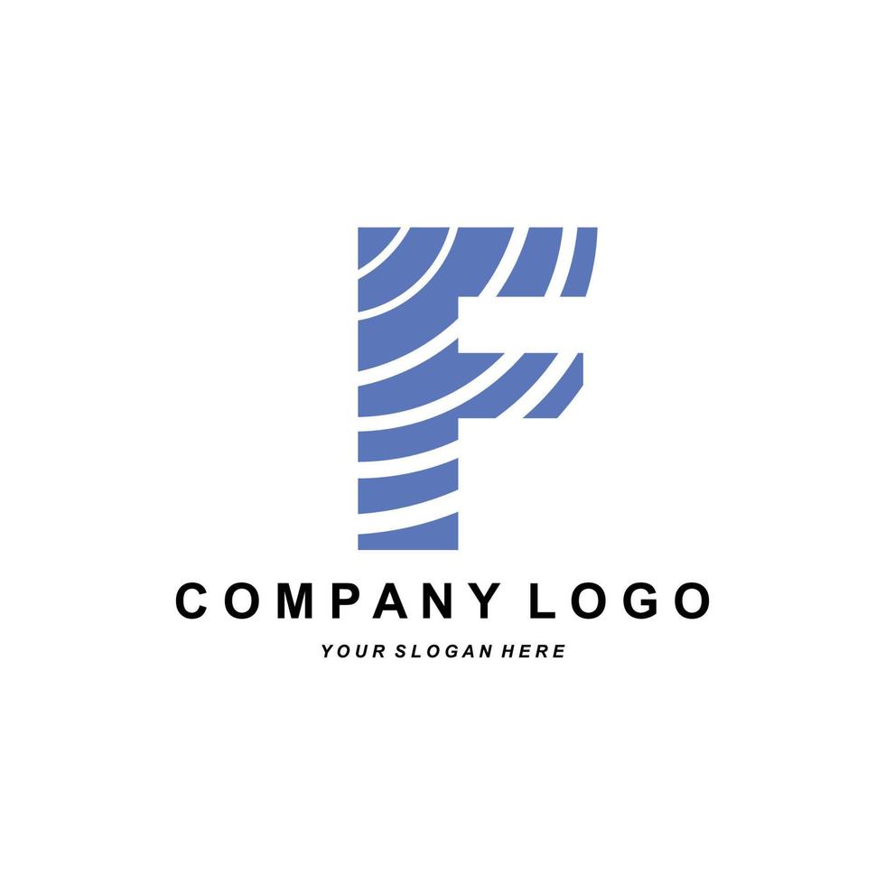 letter F logo, company brand initials design, sticker screen printing vector illustration