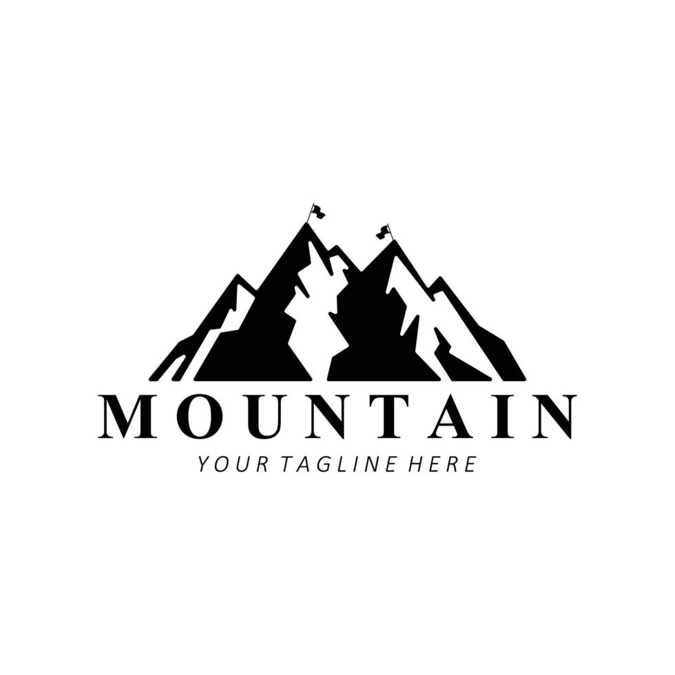 diseño del logotipo de la montaña, lugar vectorial para los amantes de la naturaleza vector