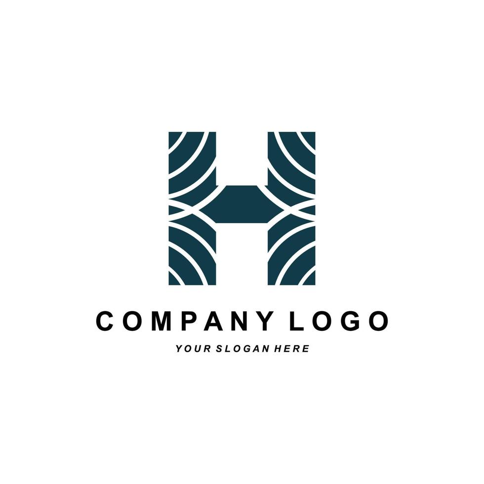 letter H logo, company brand initials design, sticker screen printing vector illustration