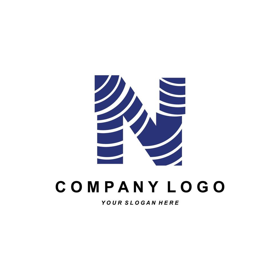 letra n logo diseño de marca corporativa, ilustración de fuente vectorial vector