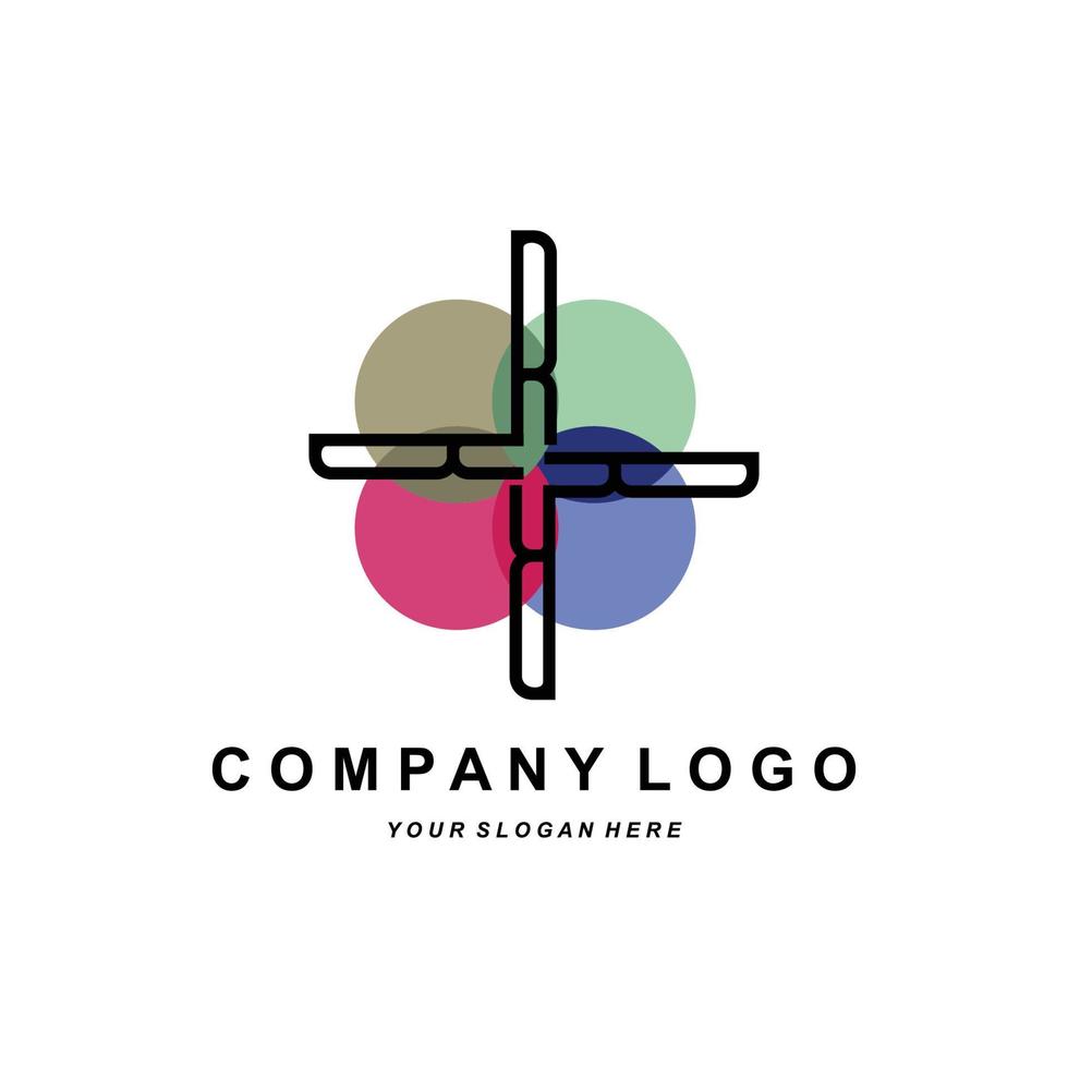 logo letter R company brand design, vector font illustration
