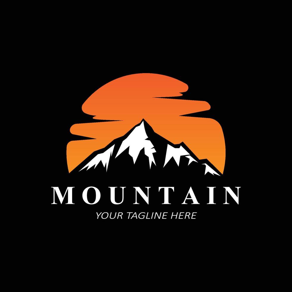 diseño del logotipo de la montaña, lugar vectorial para los amantes de la naturaleza vector