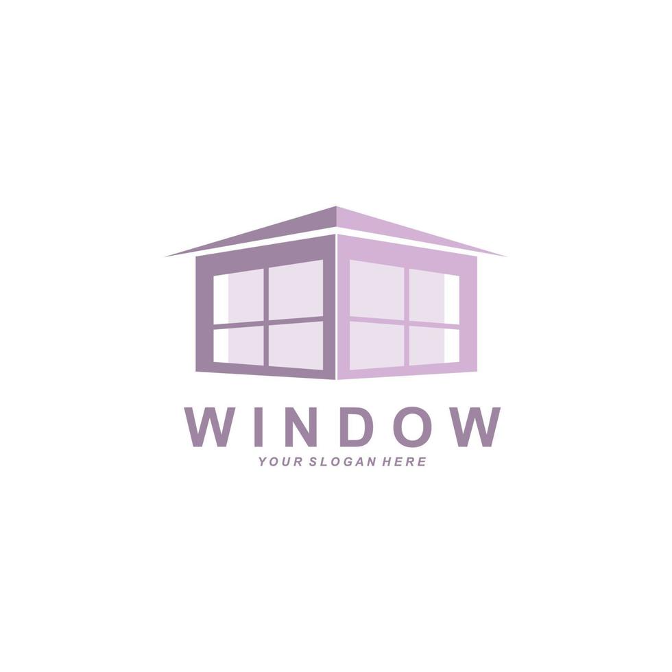 Home Window Logo, Home Interior icon design vector