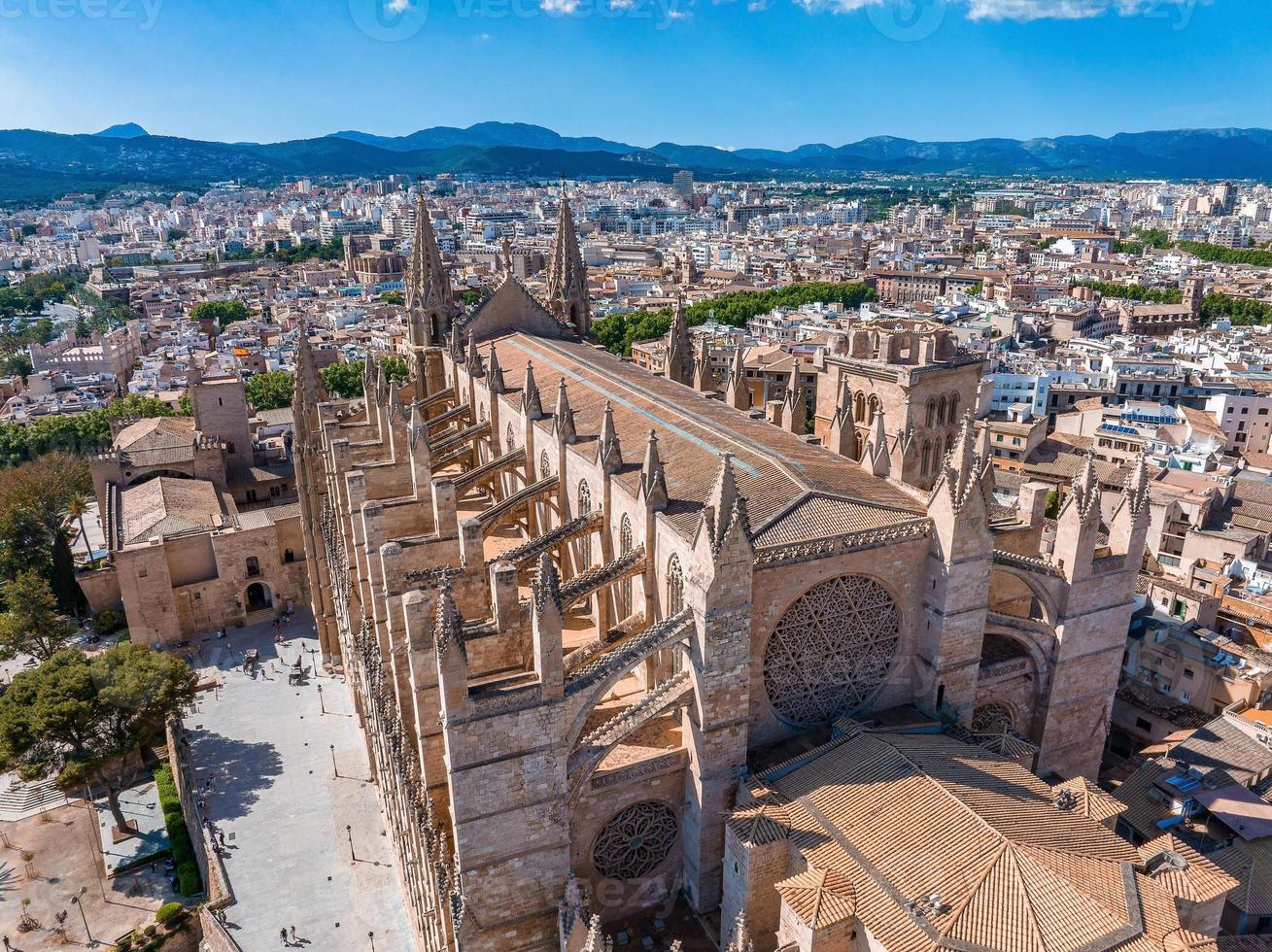 Gothic medieval cathedral of Palma de Mallorca in Spain photo