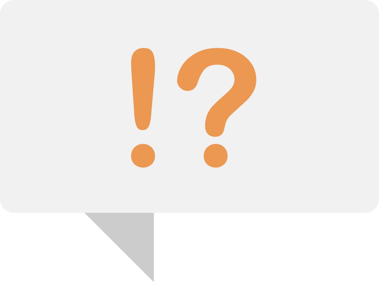 Speech box with exclamatory and question mark semi flat color vector object