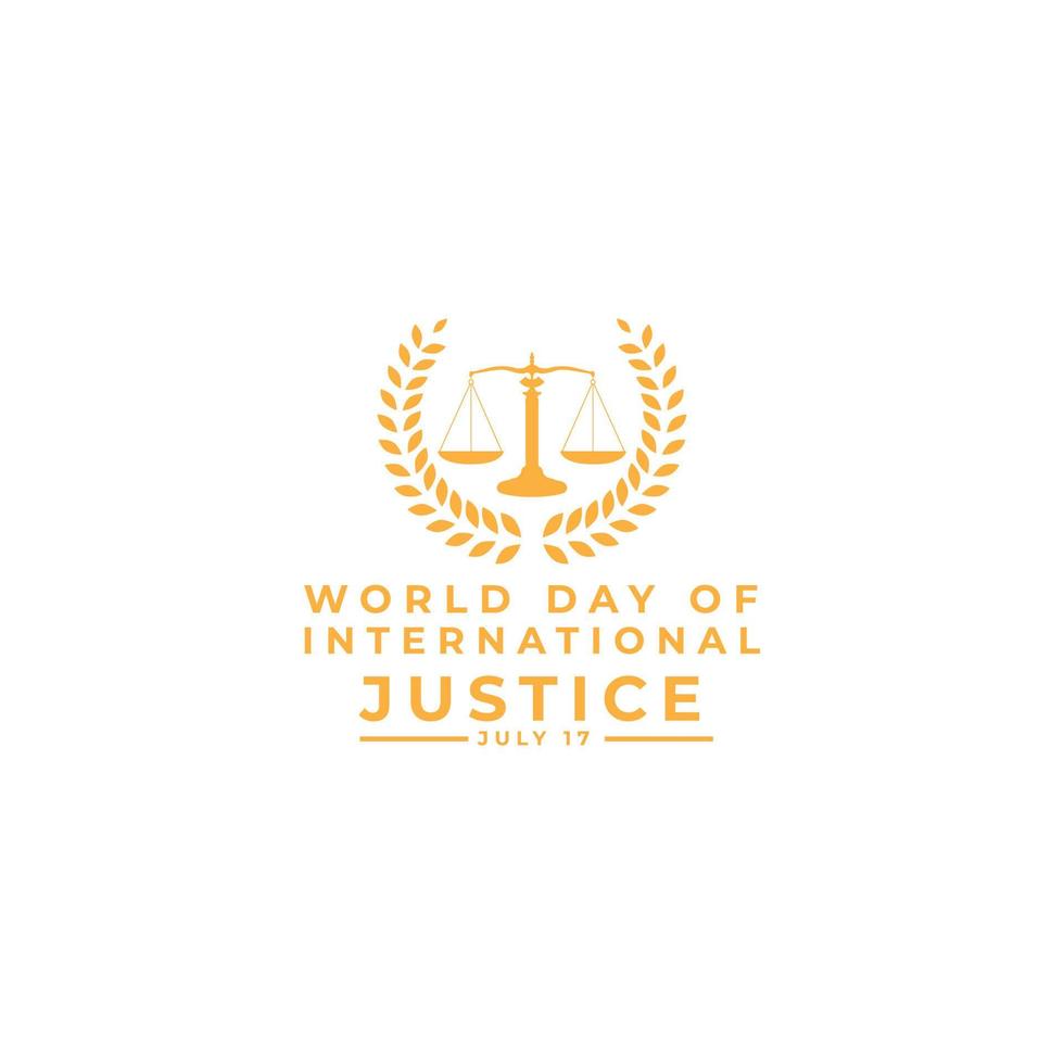World day for international justice poster concept. vector