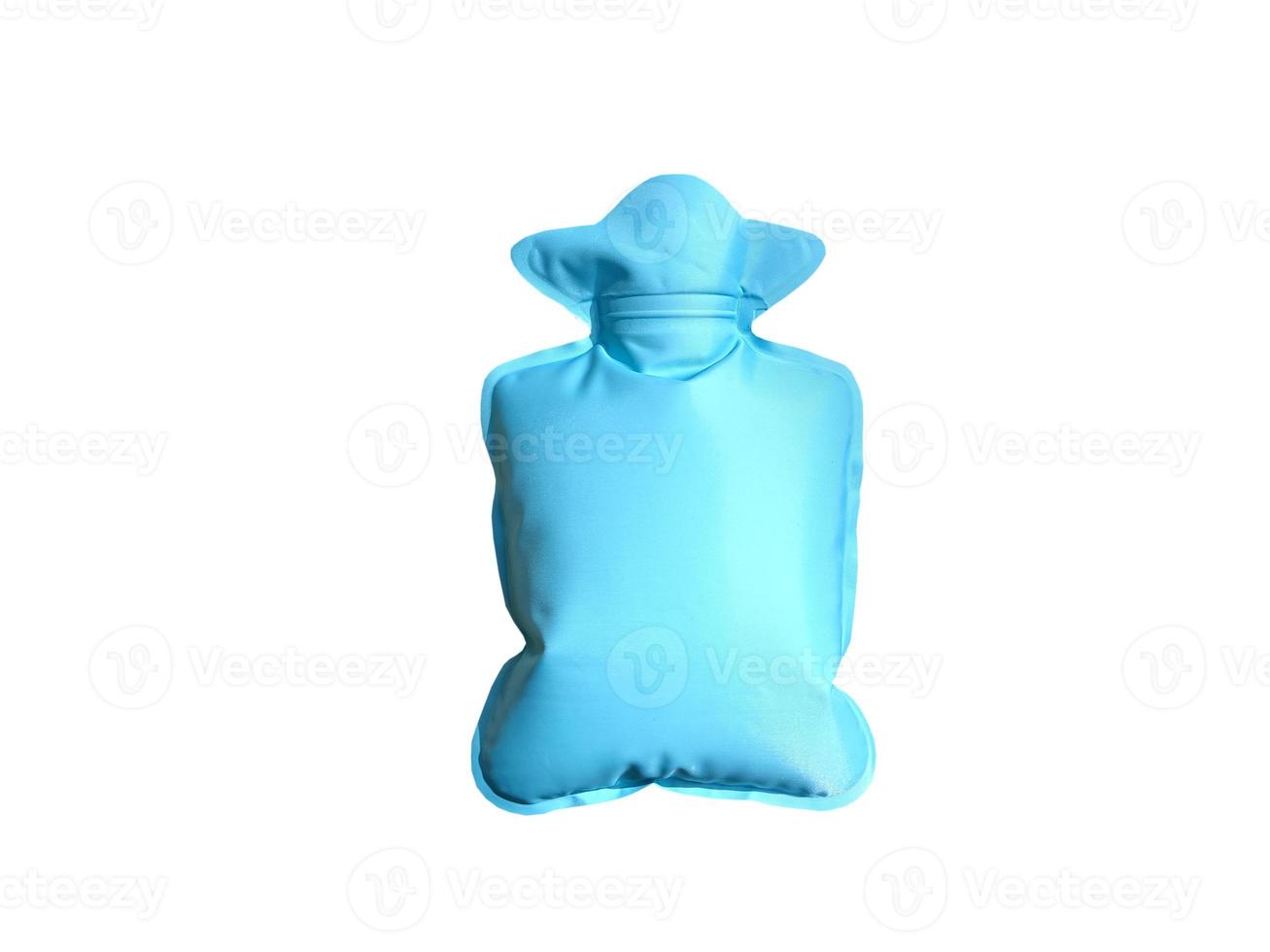 green or mint hot water bottle or bag for relieving menstrual pain with copy space, Isolate on white background photo