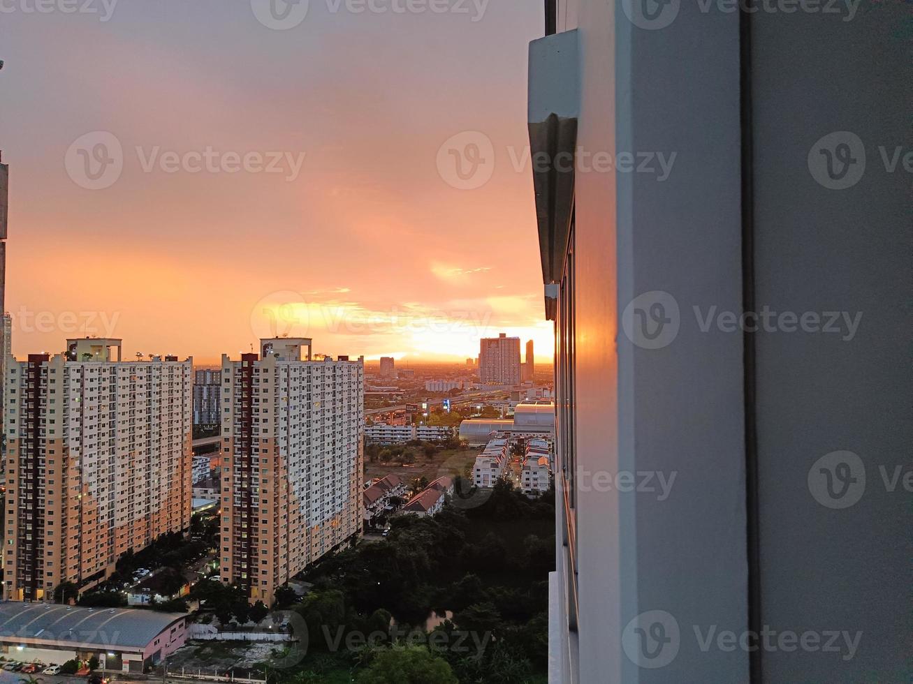 Cityscape and sunset at in Thailand. photo