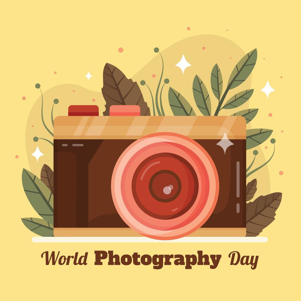 plantilla simple del día mundial de la fotografía vector