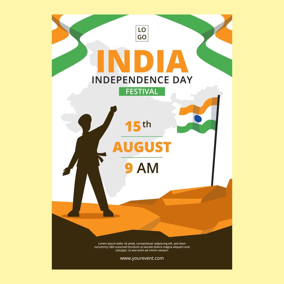 cartel del día de la independencia de la india vector